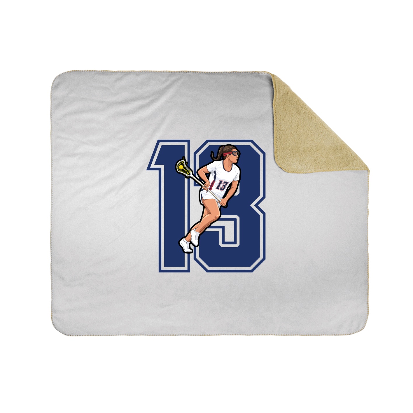 Throw Blanket — Number in White