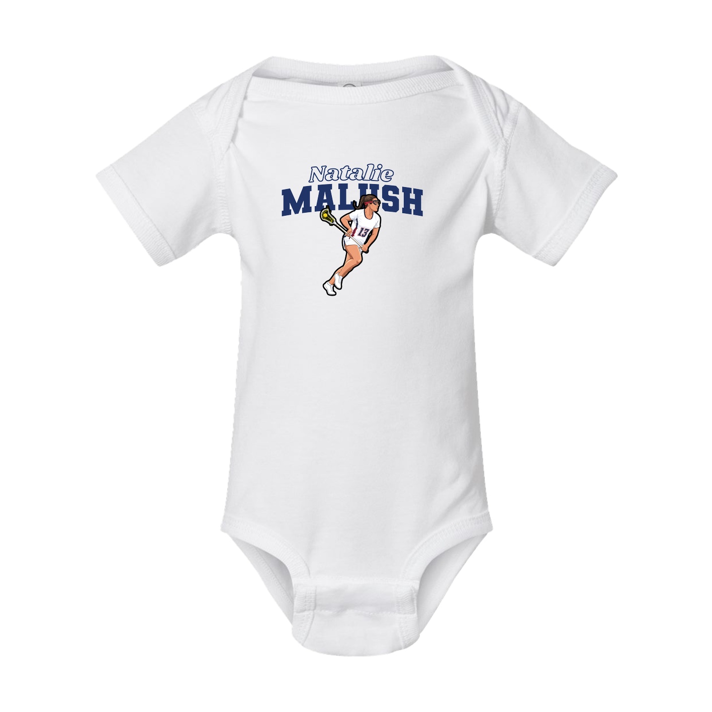 Baby Onesie — Name Arch in White