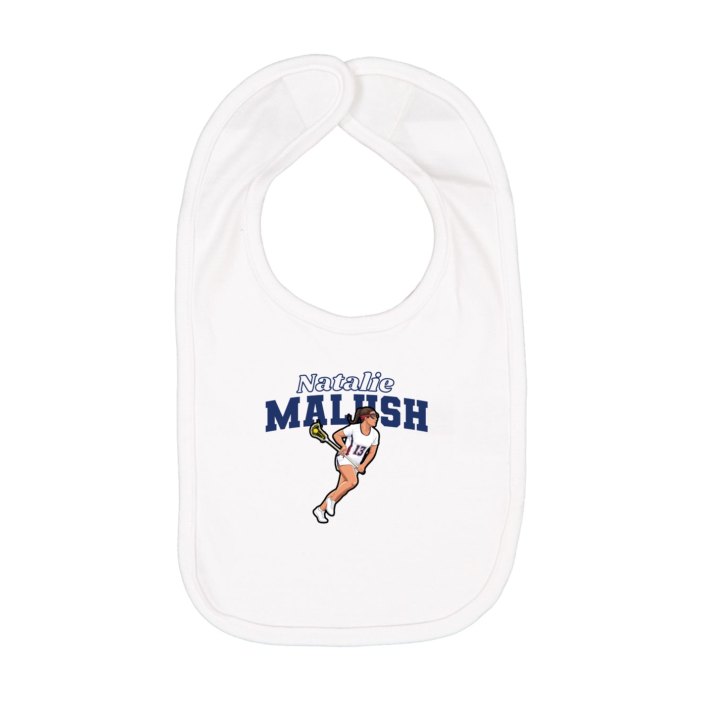 Infant Bib — Name Arch in White