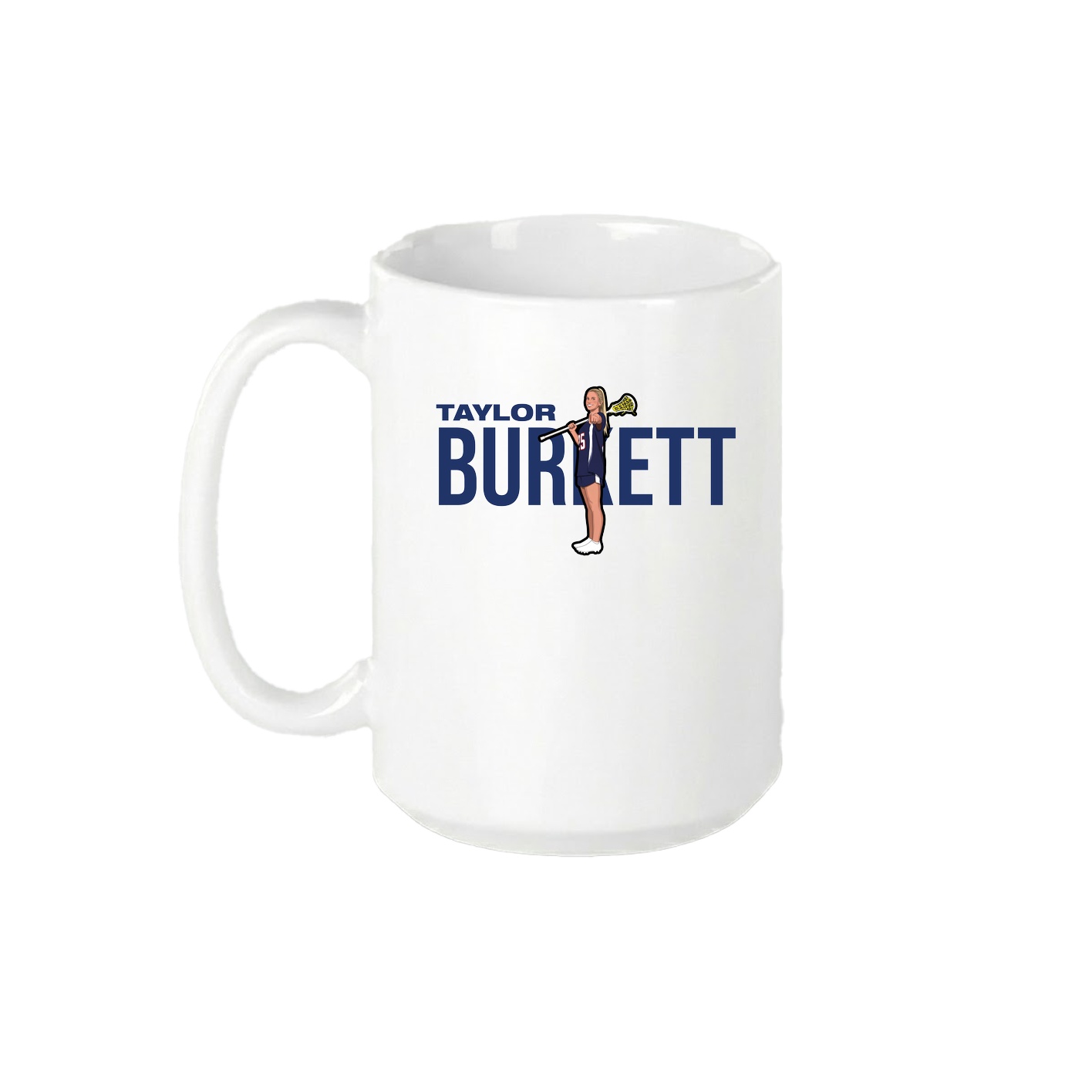 15oz Coffee Mug — Player Name in White
