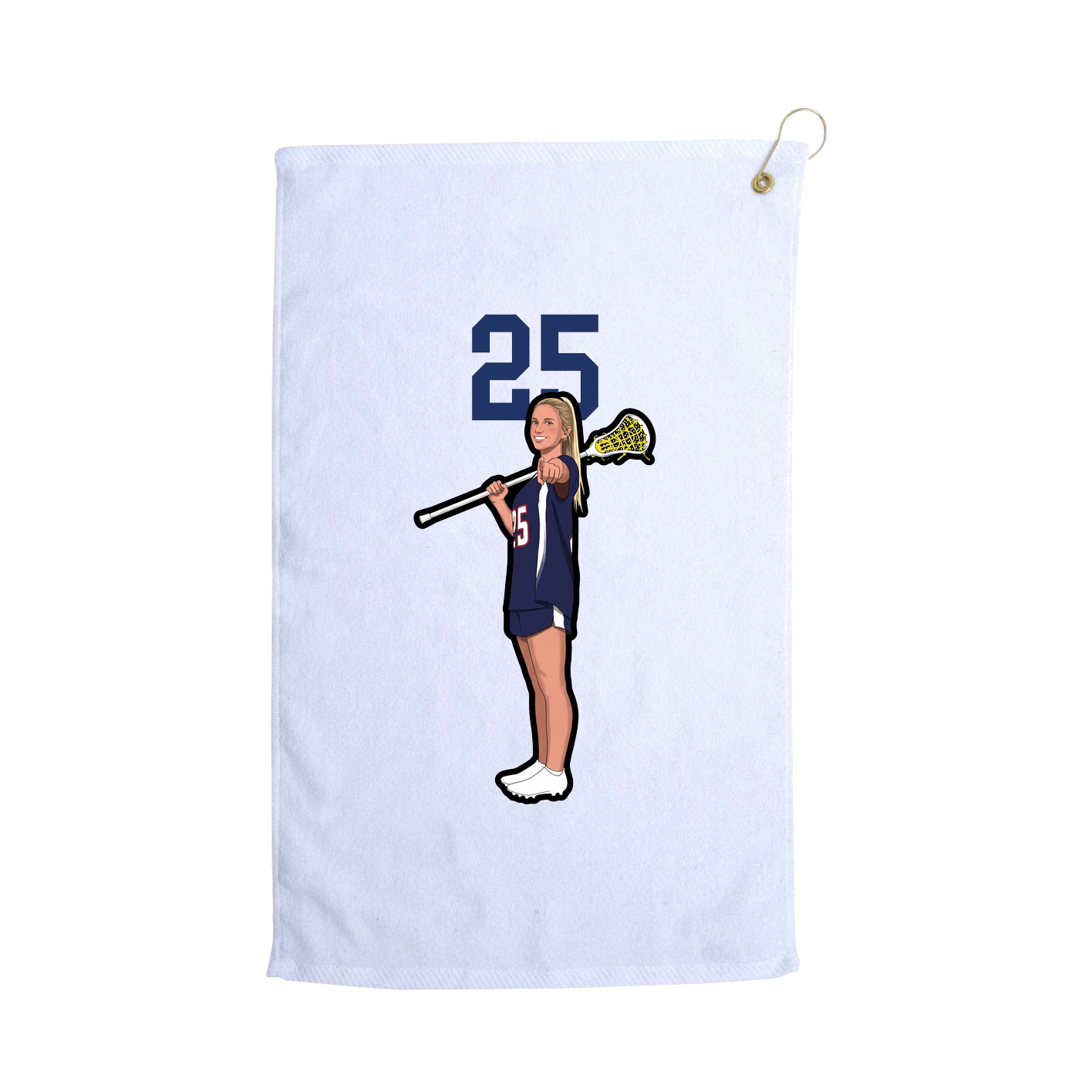 Golf Towel — Number Top in White