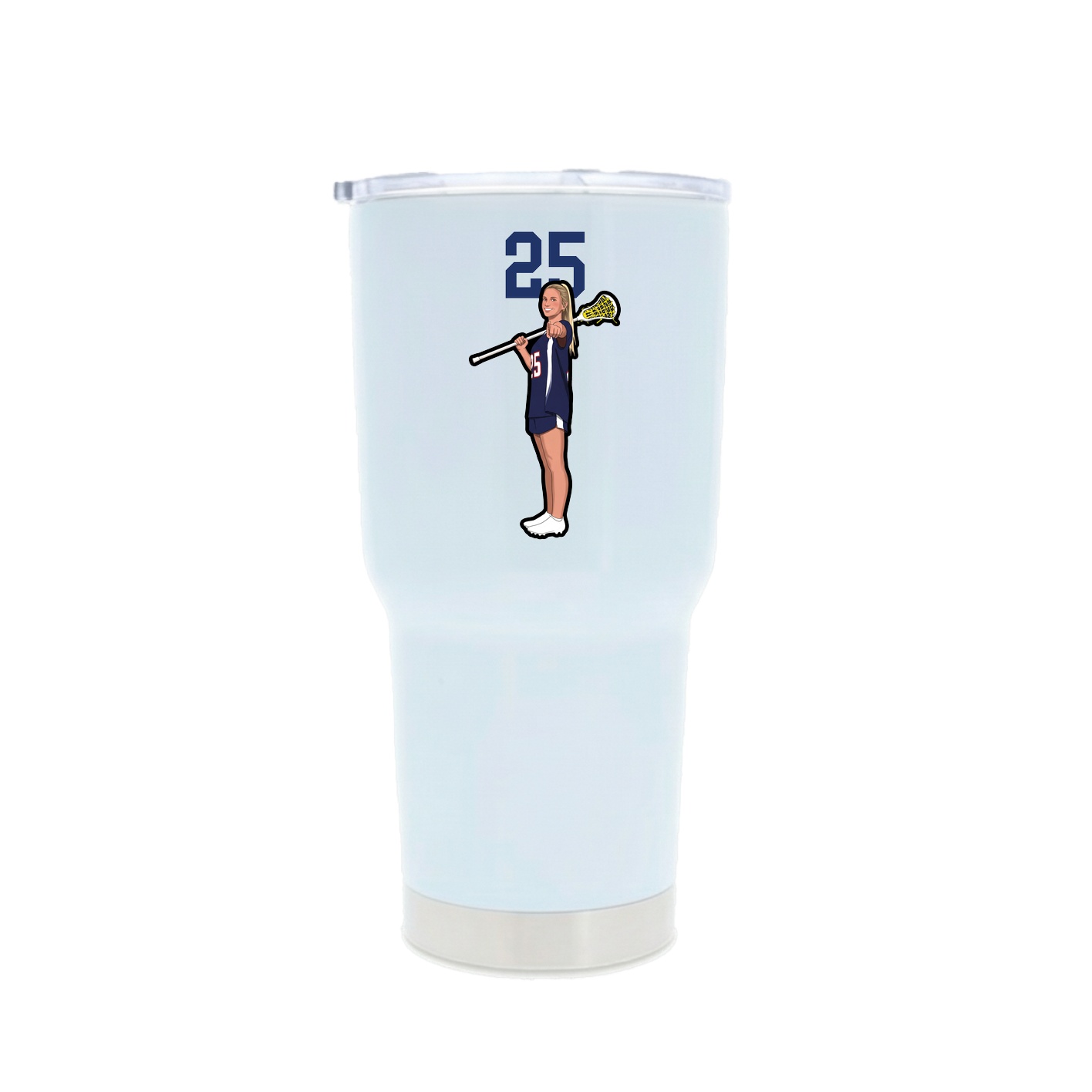 30oz Stainless Steel Tumbler — Number Top in White
