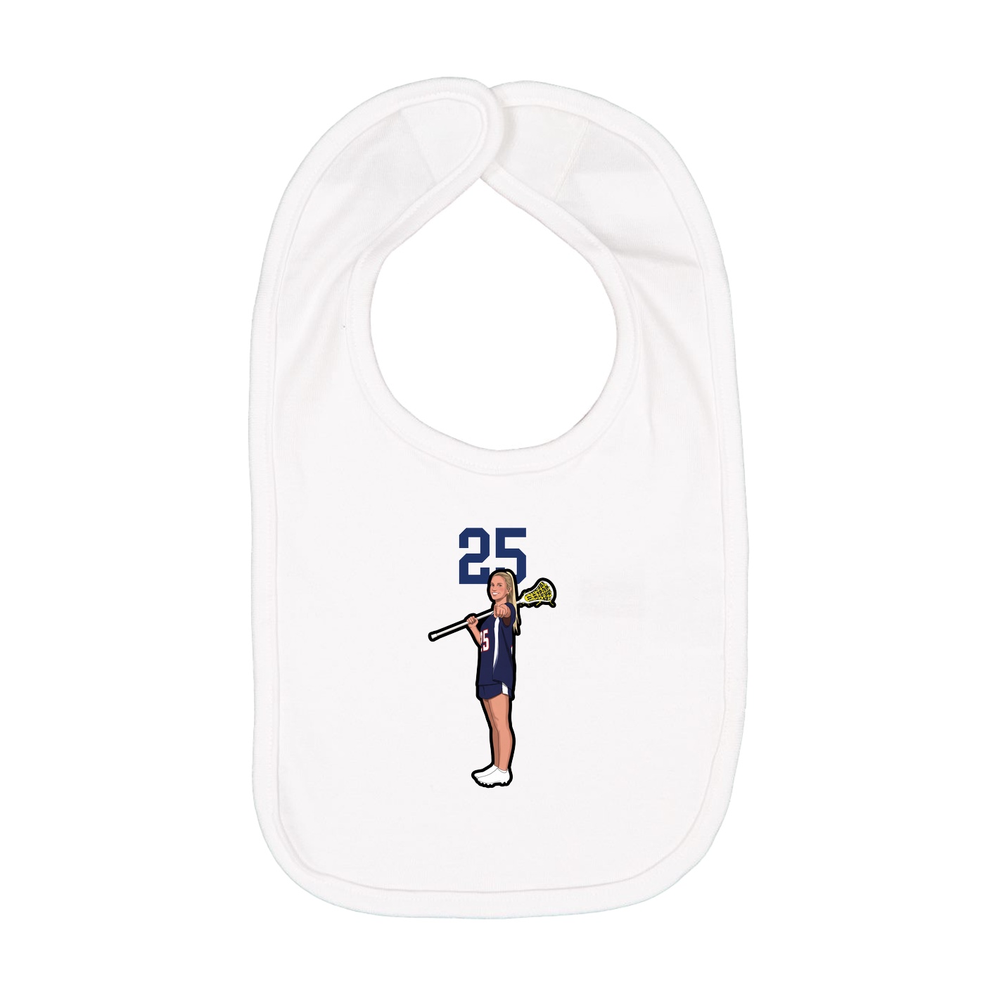 Infant Bib — Number Top in White