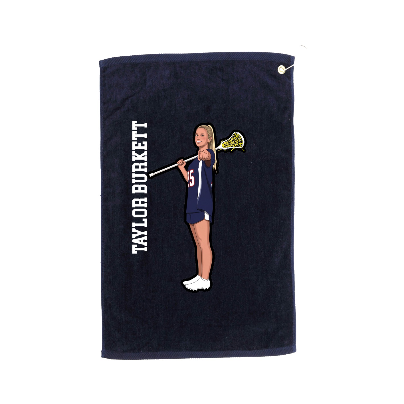 Golf Towel — Name Vertical in Navy