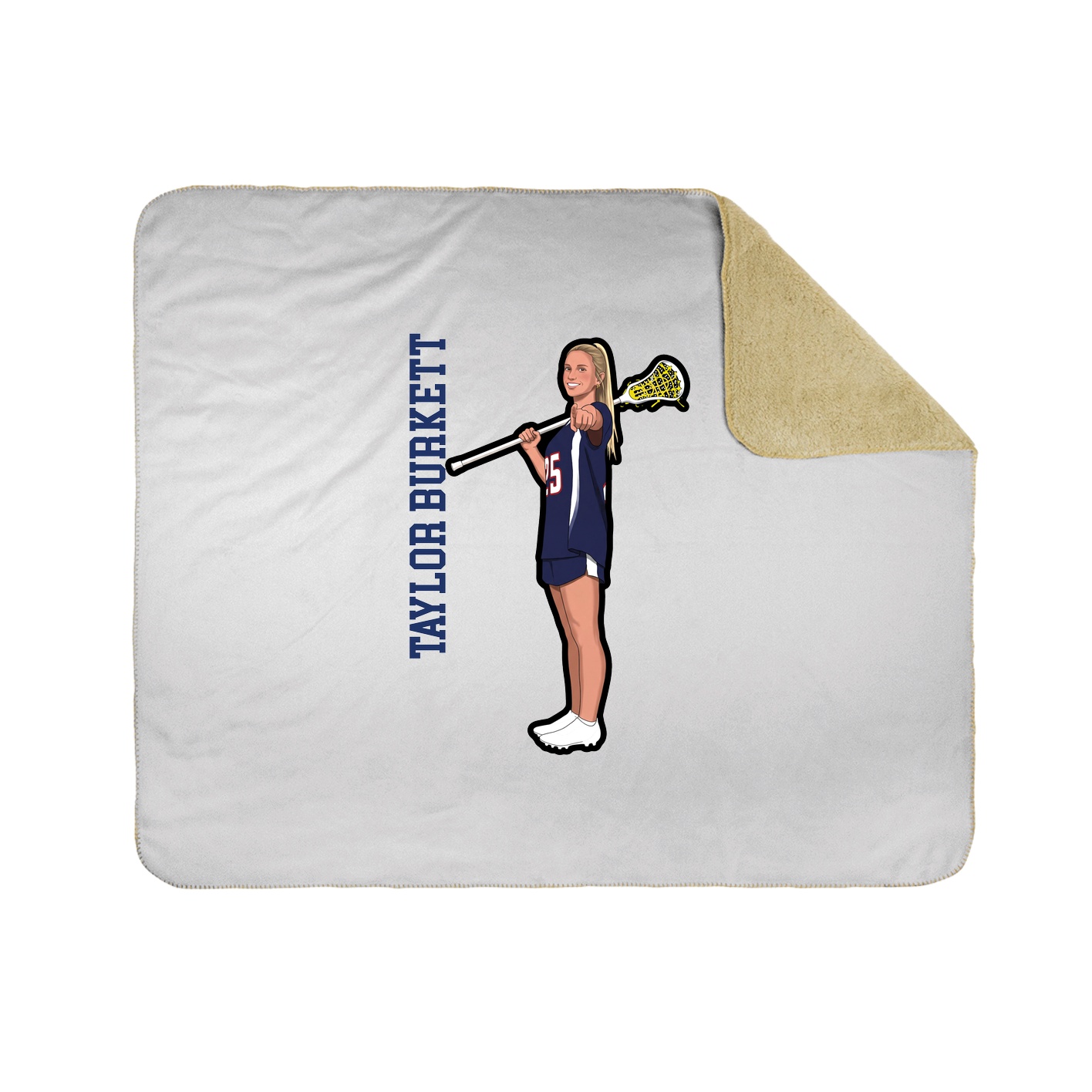 Throw Blanket — Name Vertical in White