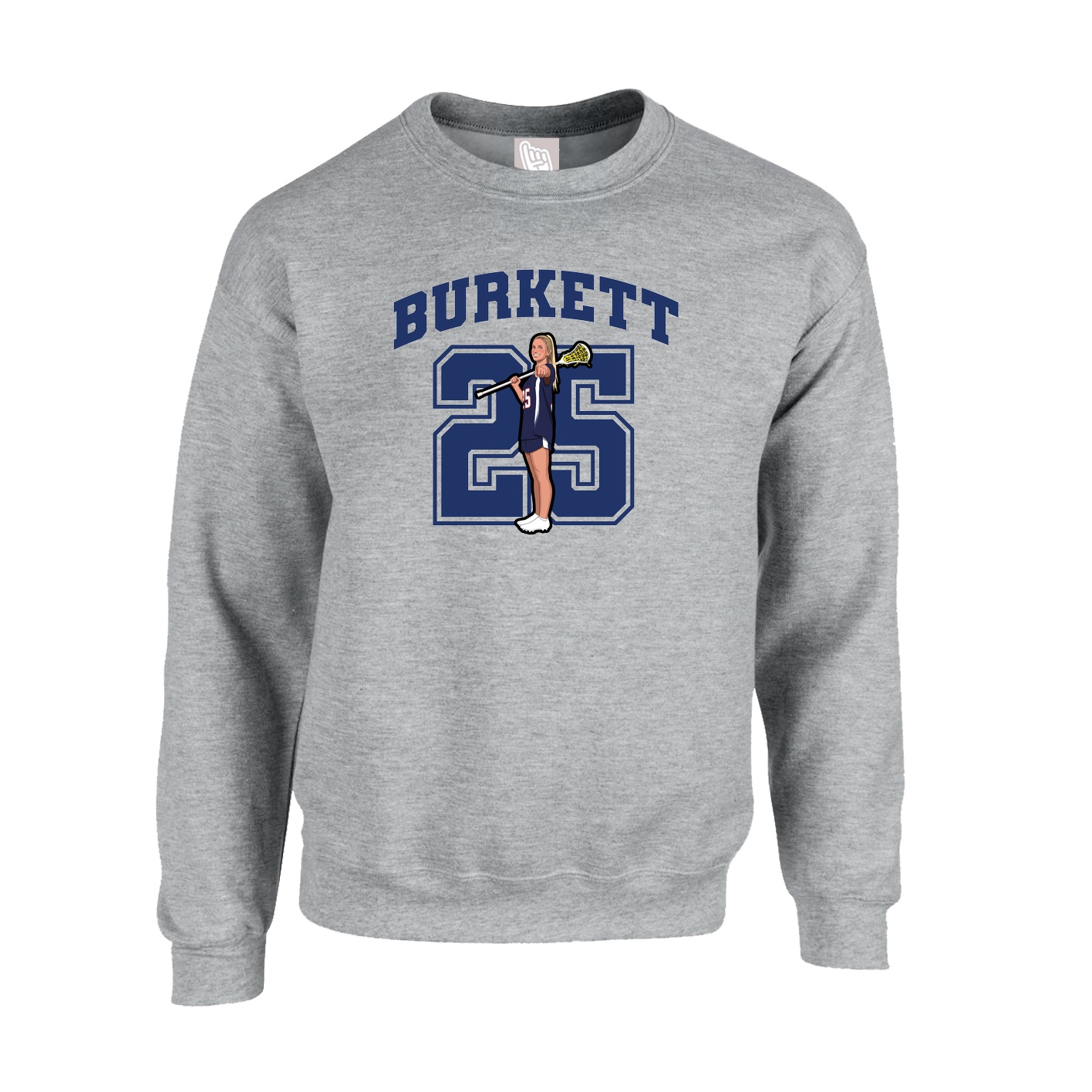 Fleece Crew — Number in Grey