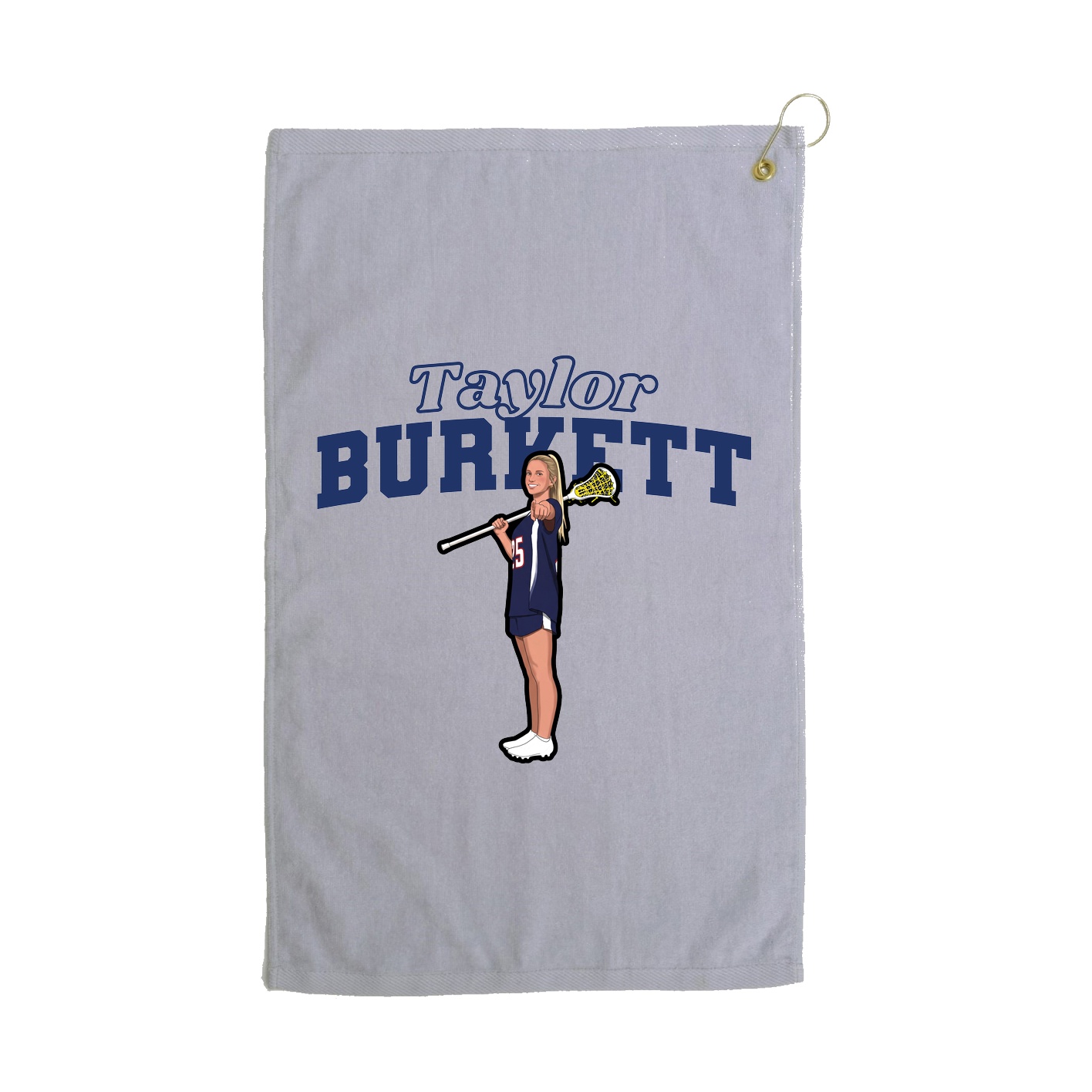 Golf Towel — Name Arch in Grey