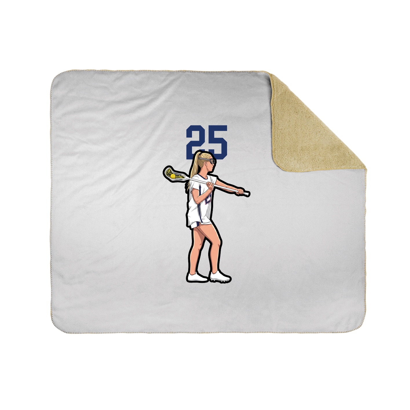 Throw Blanket — Number Top in White