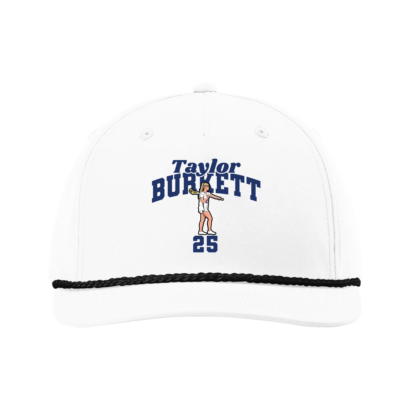 Five-Panel Classic Rope Cap — Signature Arch in White