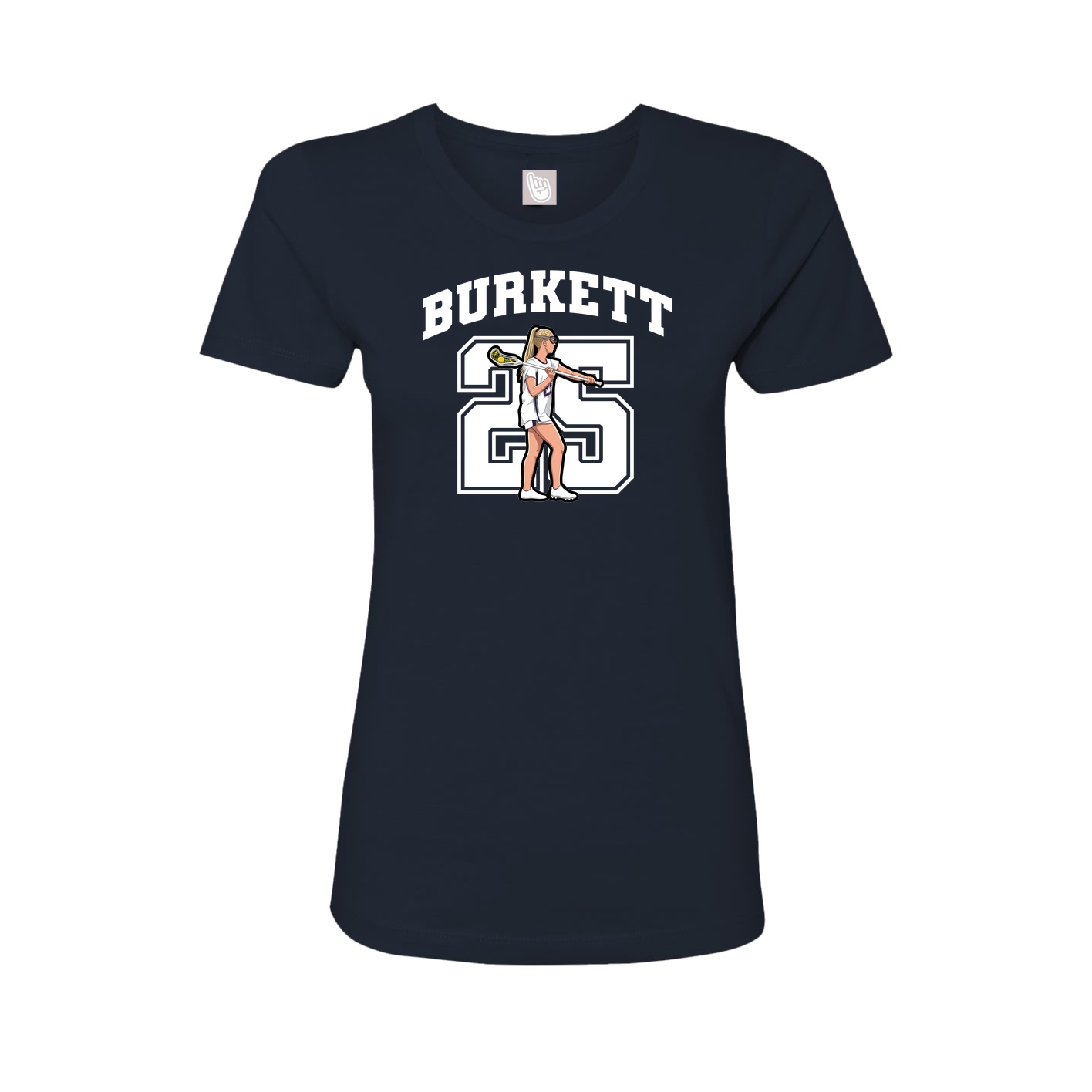 Fitted Women's Tee — Number in Navy
