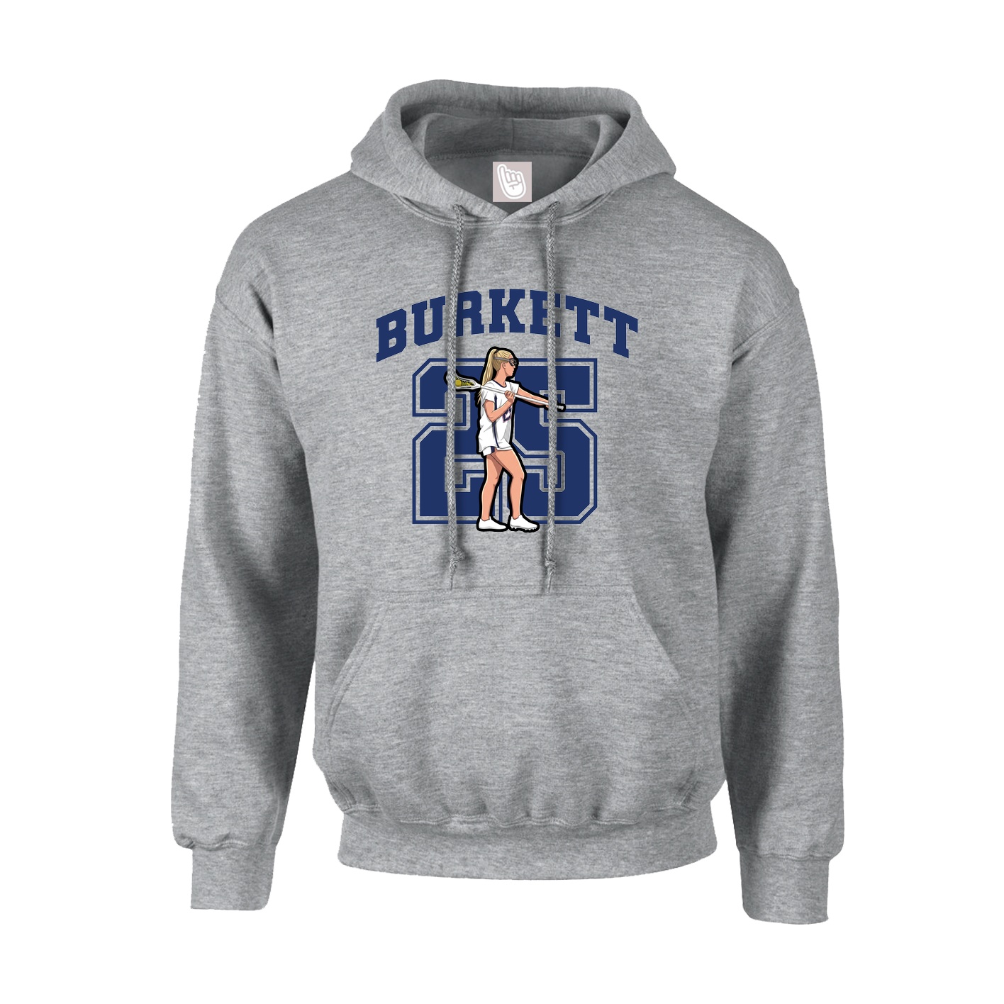Youth Hoodie — Number in Grey