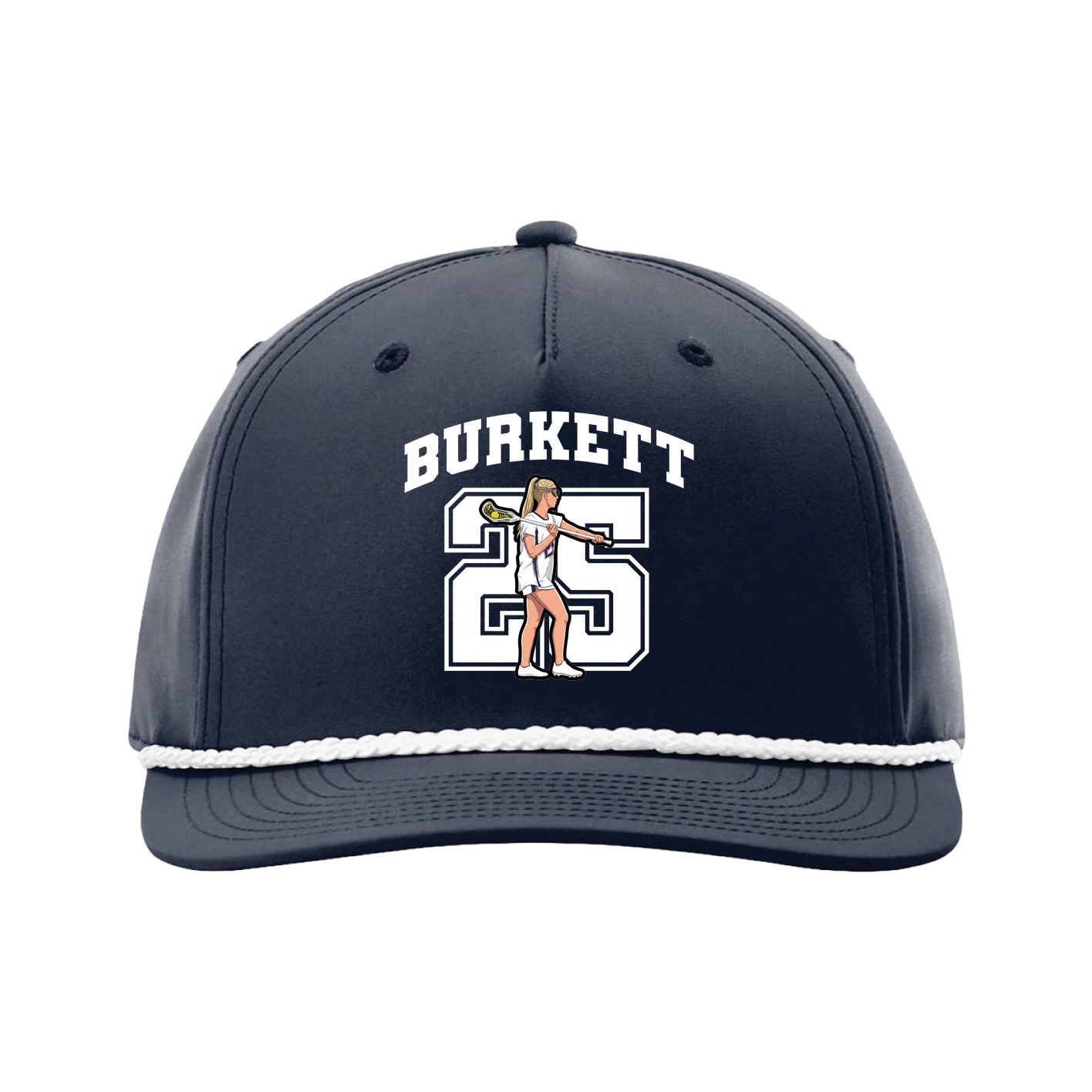 Five-Panel Classic Rope Cap — Number in Navy