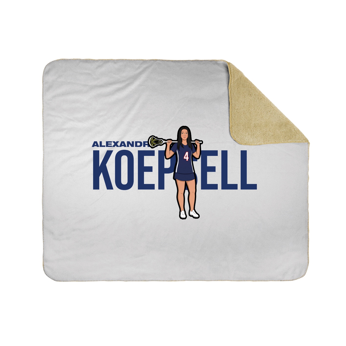 Throw Blanket — Player Name in White