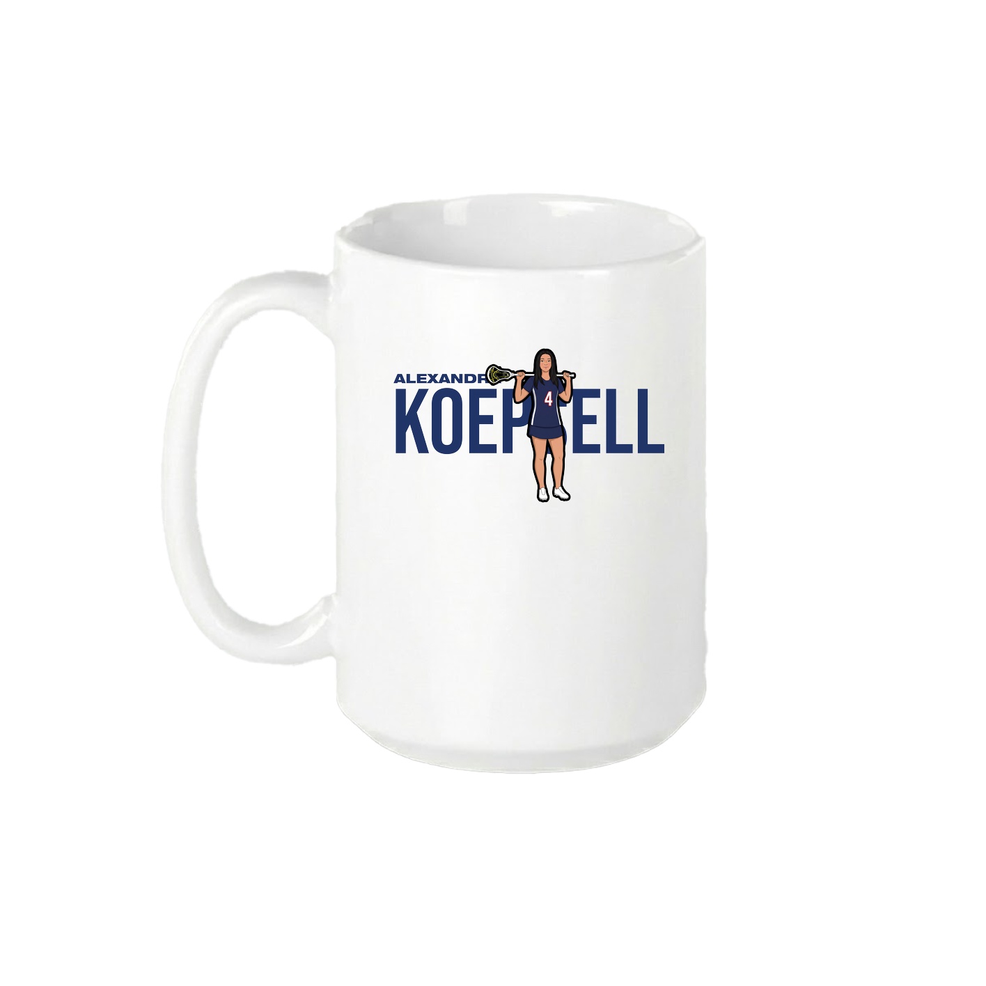 15oz Coffee Mug — Player Name in White