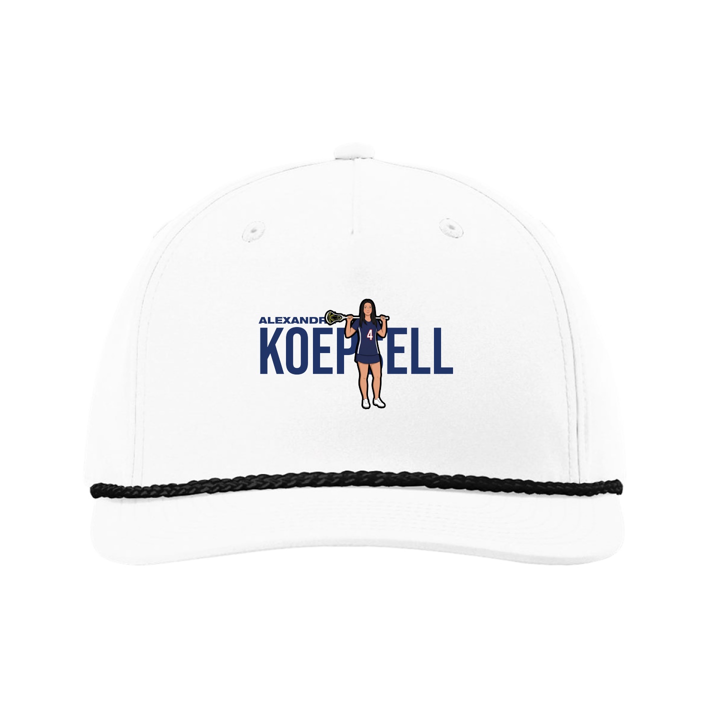 Five-Panel Classic Rope Cap — Player Name in White