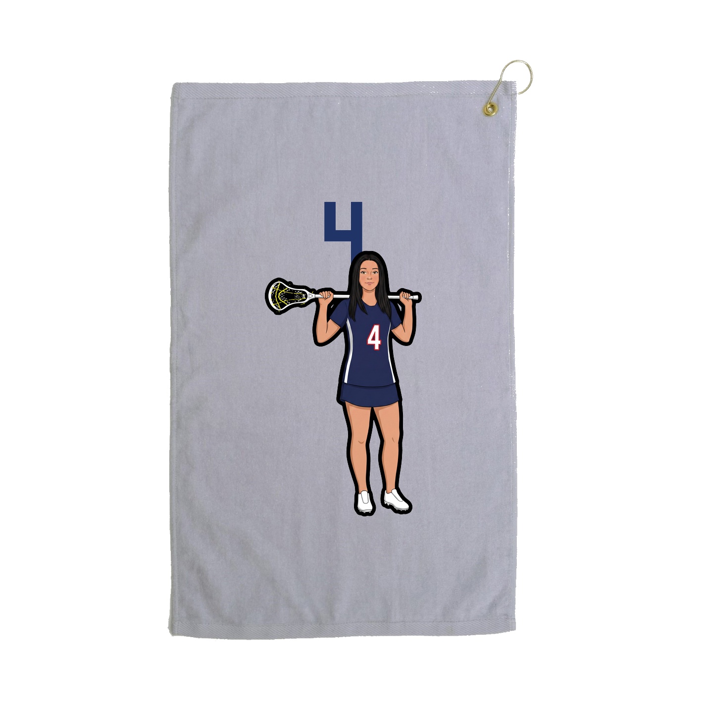 Golf Towel — Number Top in Grey
