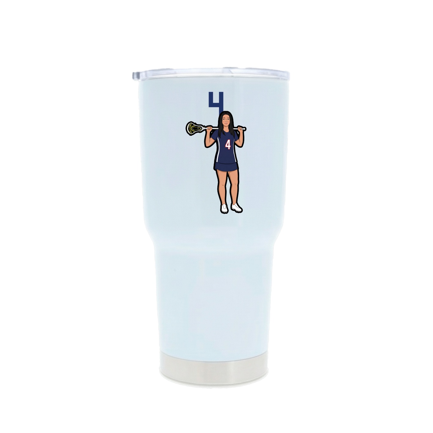 30oz Stainless Steel Tumbler — Number Top in White