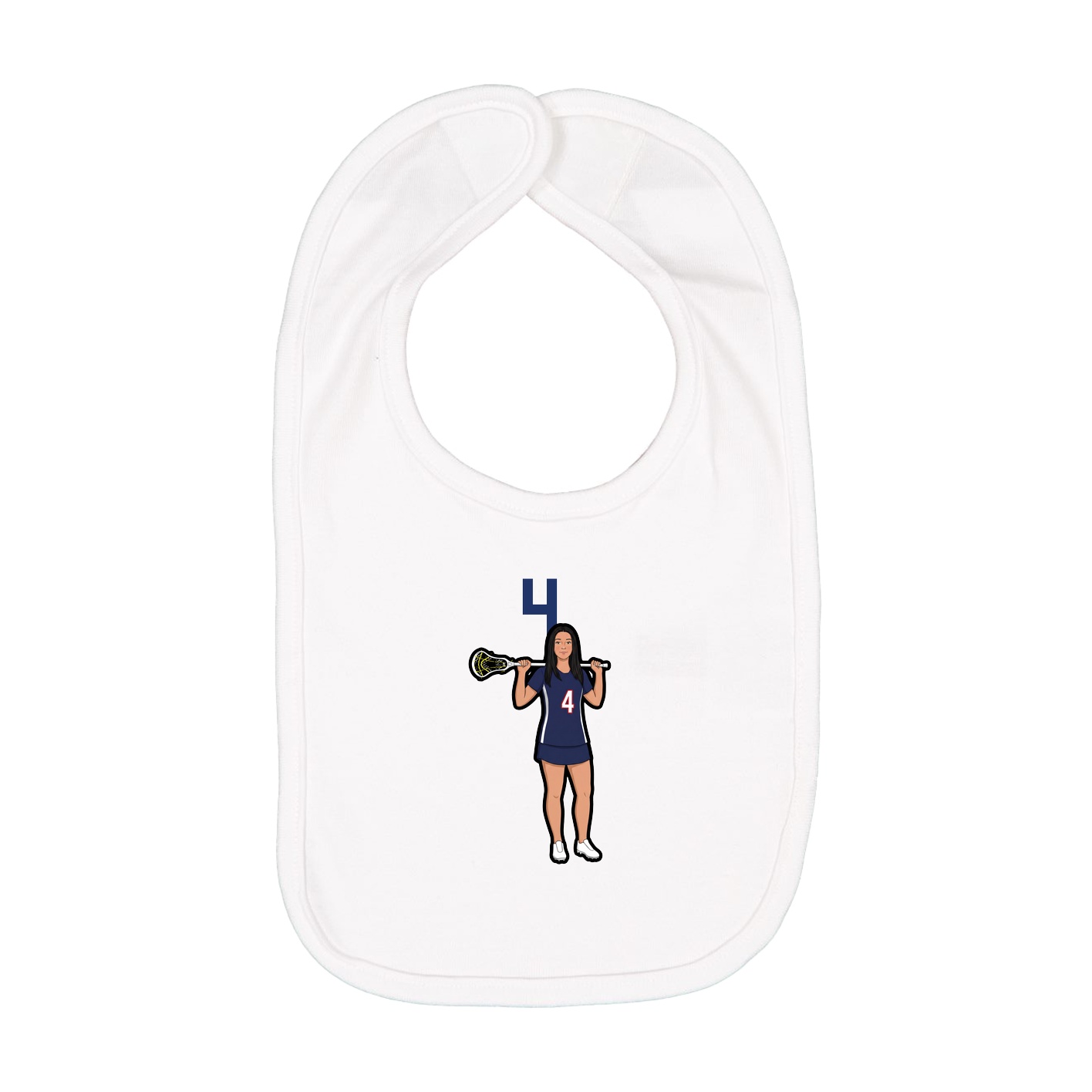 Infant Bib — Number Top in White