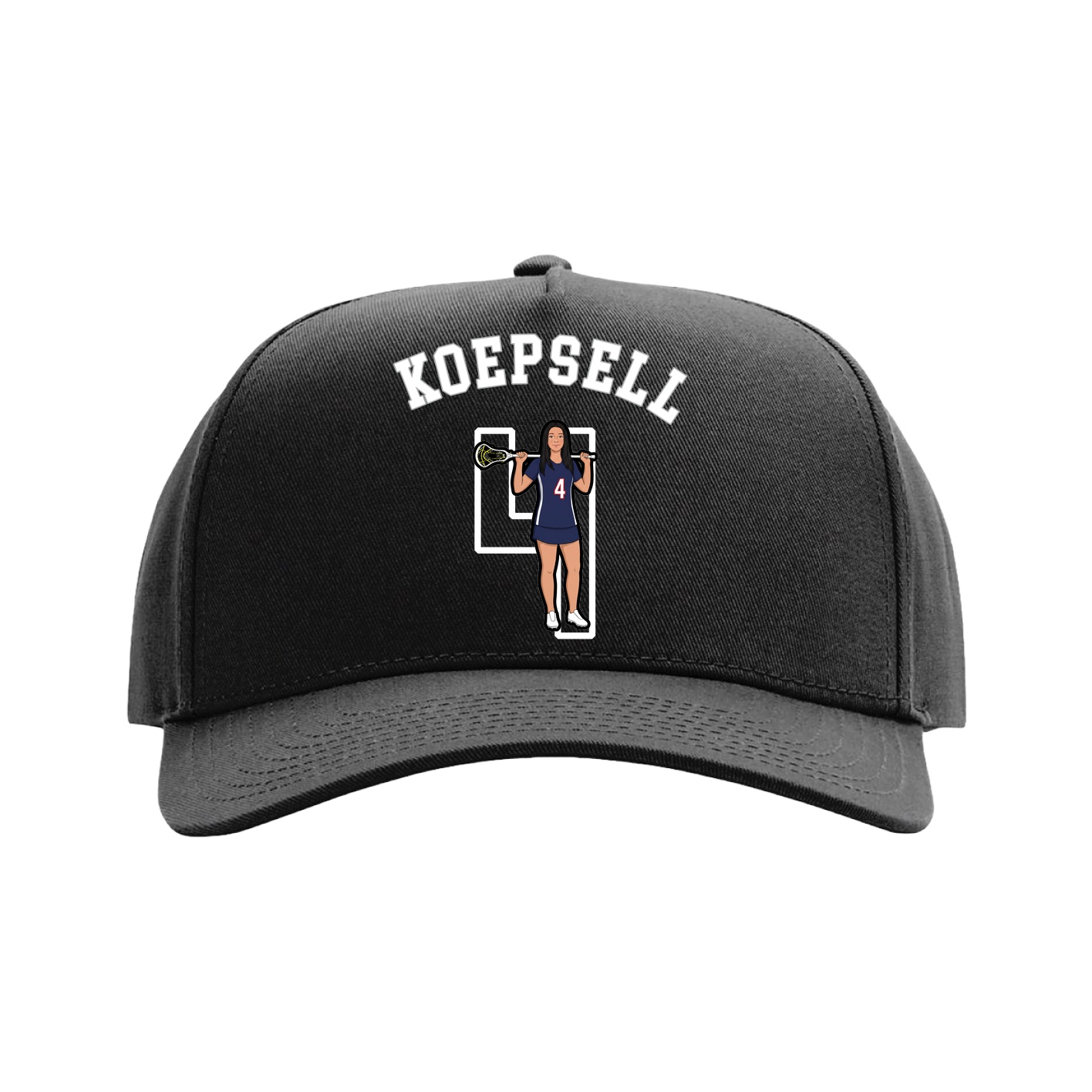 Full Fabric Five-Panel Champ Cap — Shirsey Arch in Black