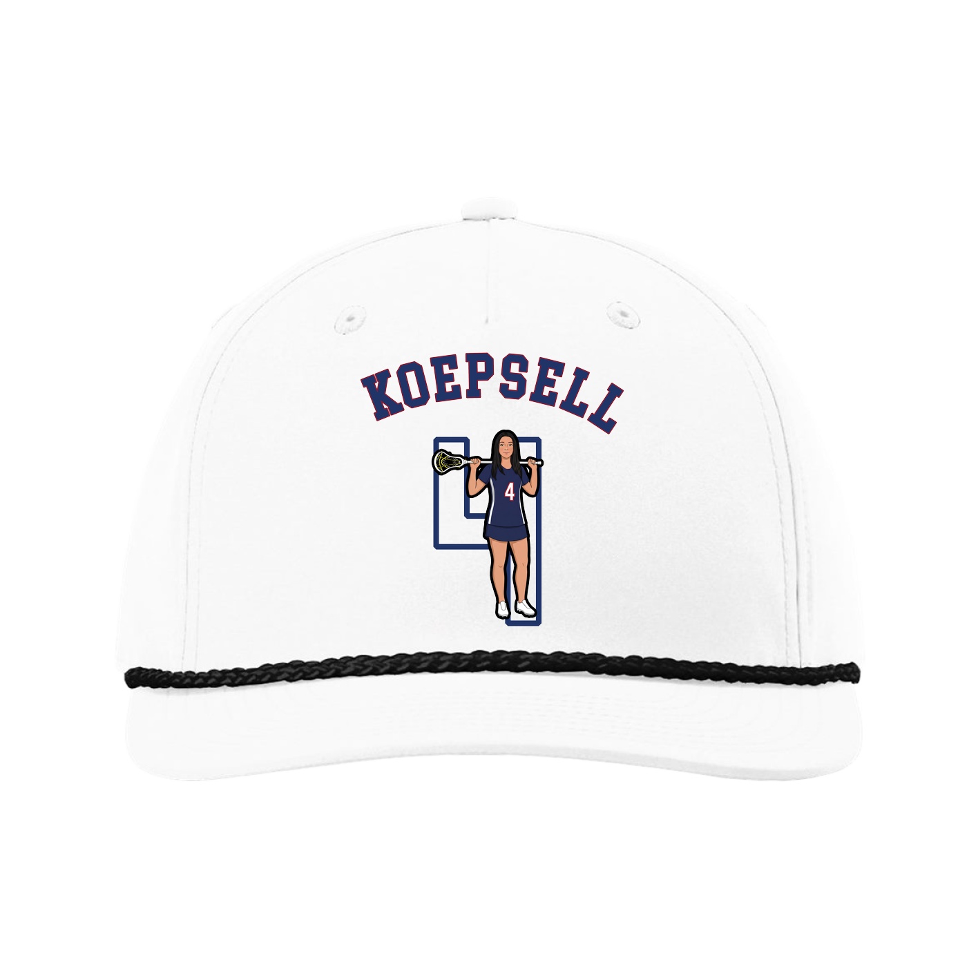 Five-Panel Classic Rope Cap — Shirsey Arch in White