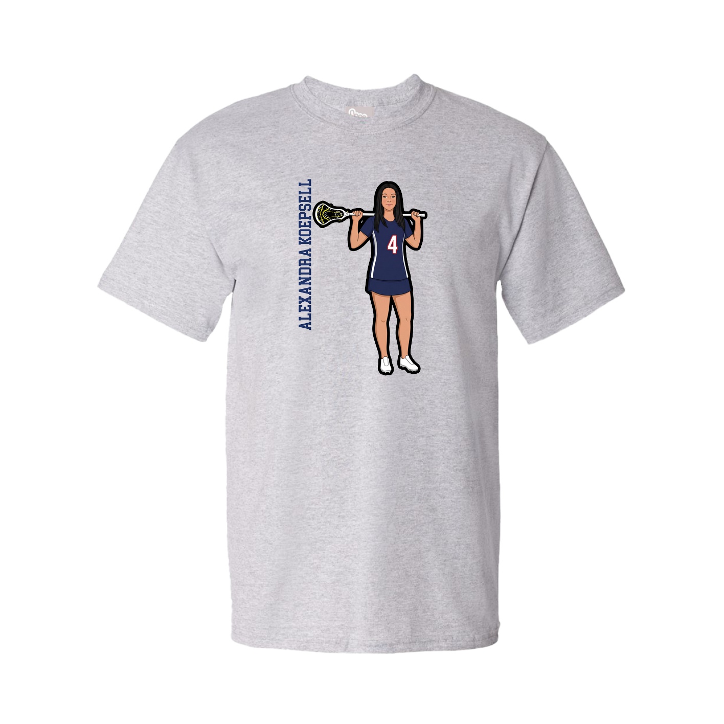 Tee — Name Vertical in Grey