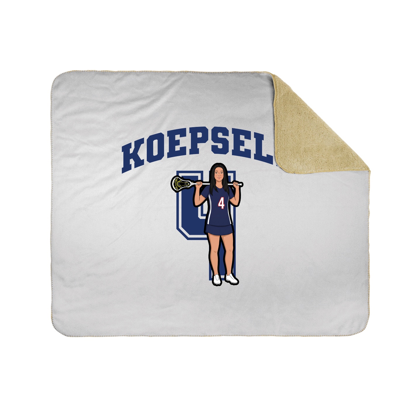 Throw Blanket — Number in White