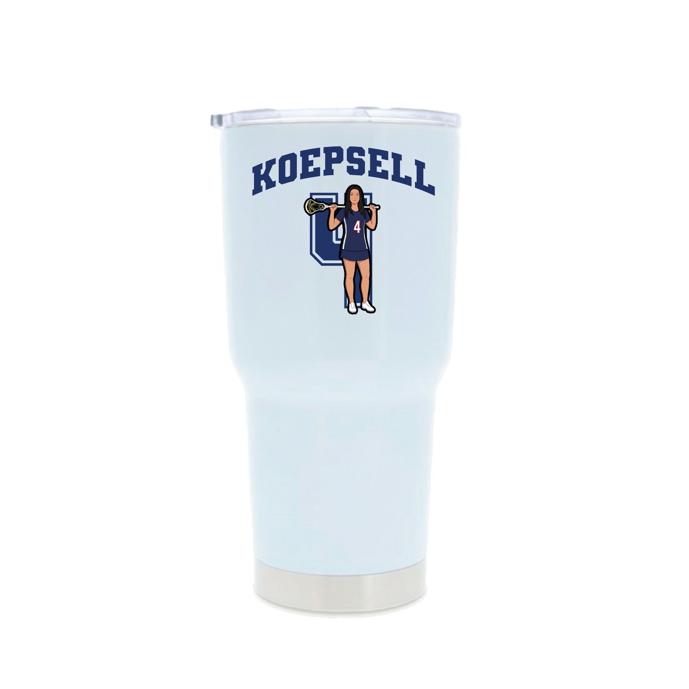 30oz Stainless Steel Tumbler — Number in White