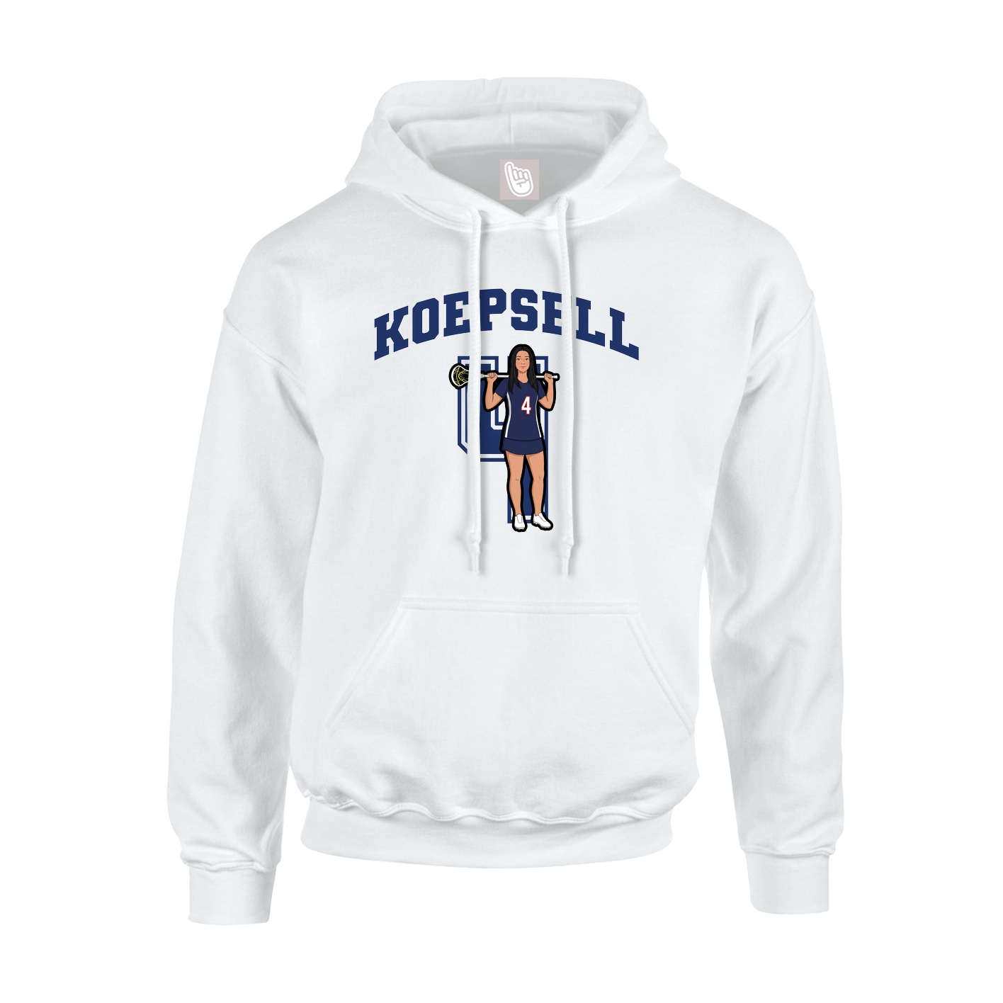 Youth Hoodie — Number in White