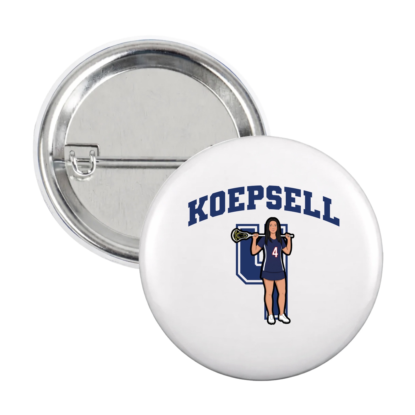 Game Day Button — Number in White