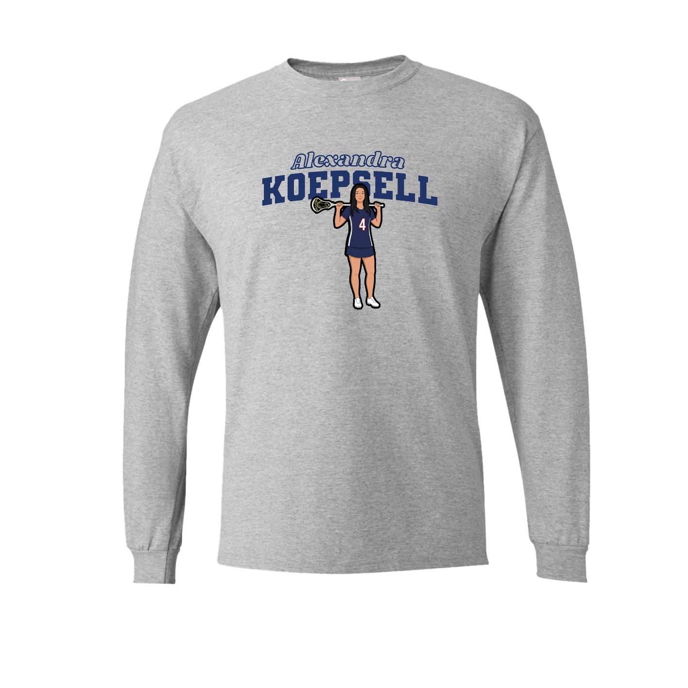 Long Sleeve Tee — Name Arch in Grey