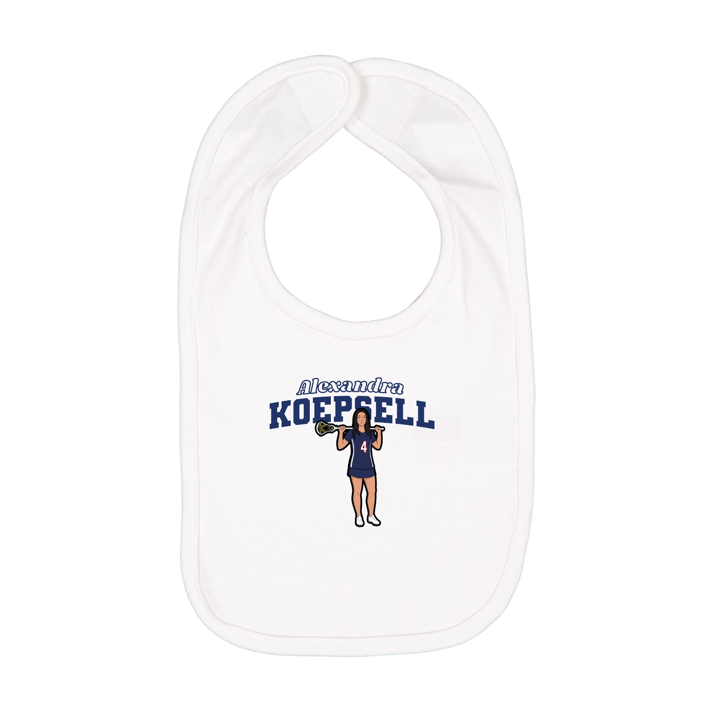 Infant Bib — Name Arch in White