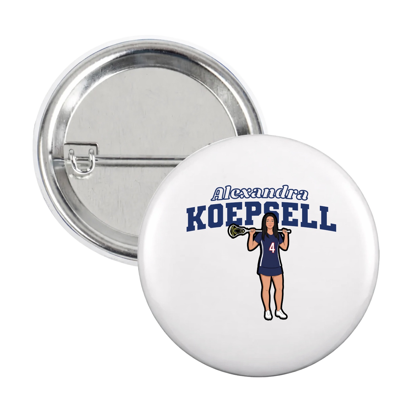 Game Day Button — Name Arch in White