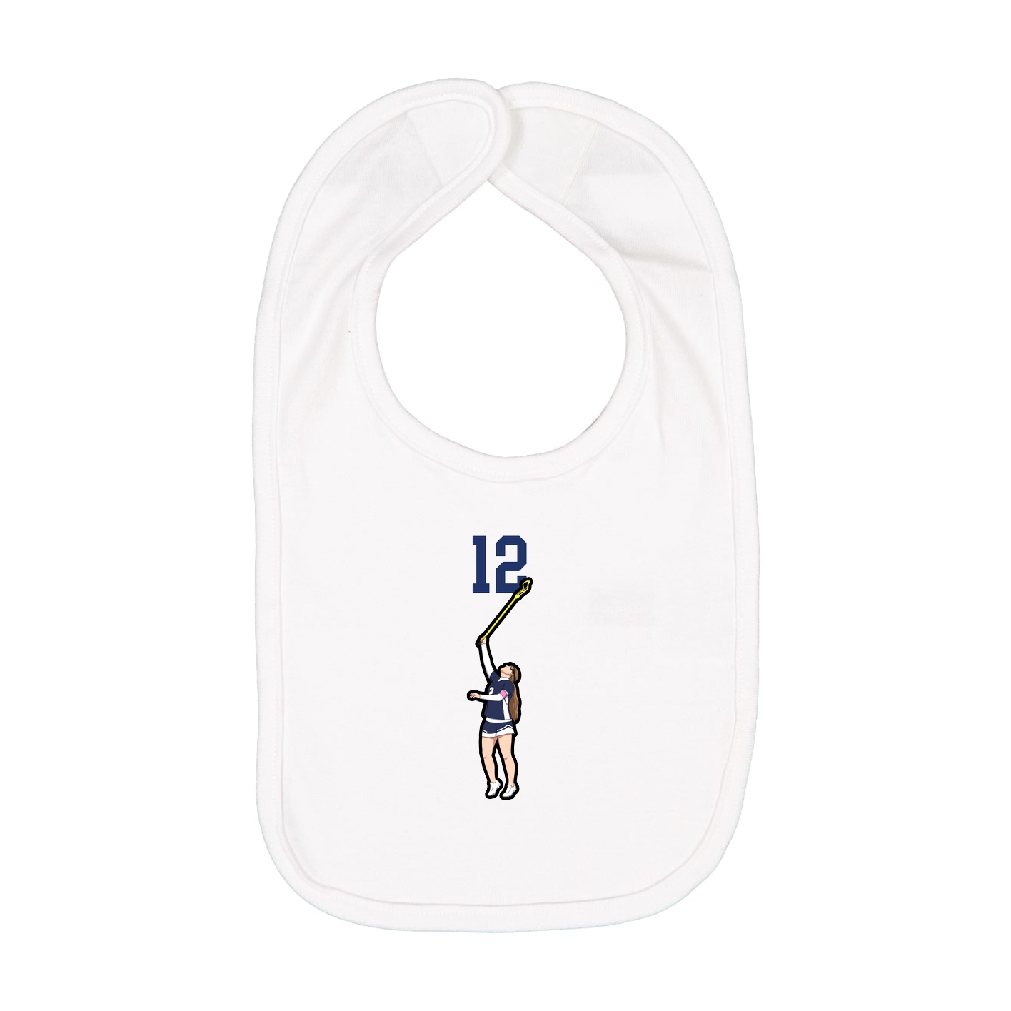Infant Bib — Number Top in White