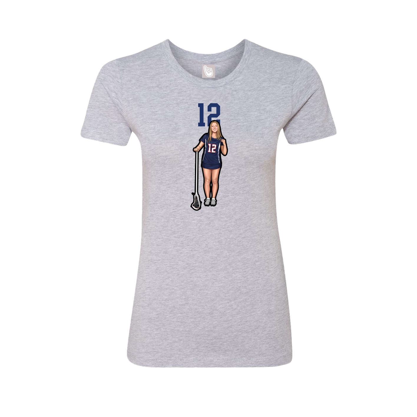 Fitted Women's Tee — Number Top in Grey