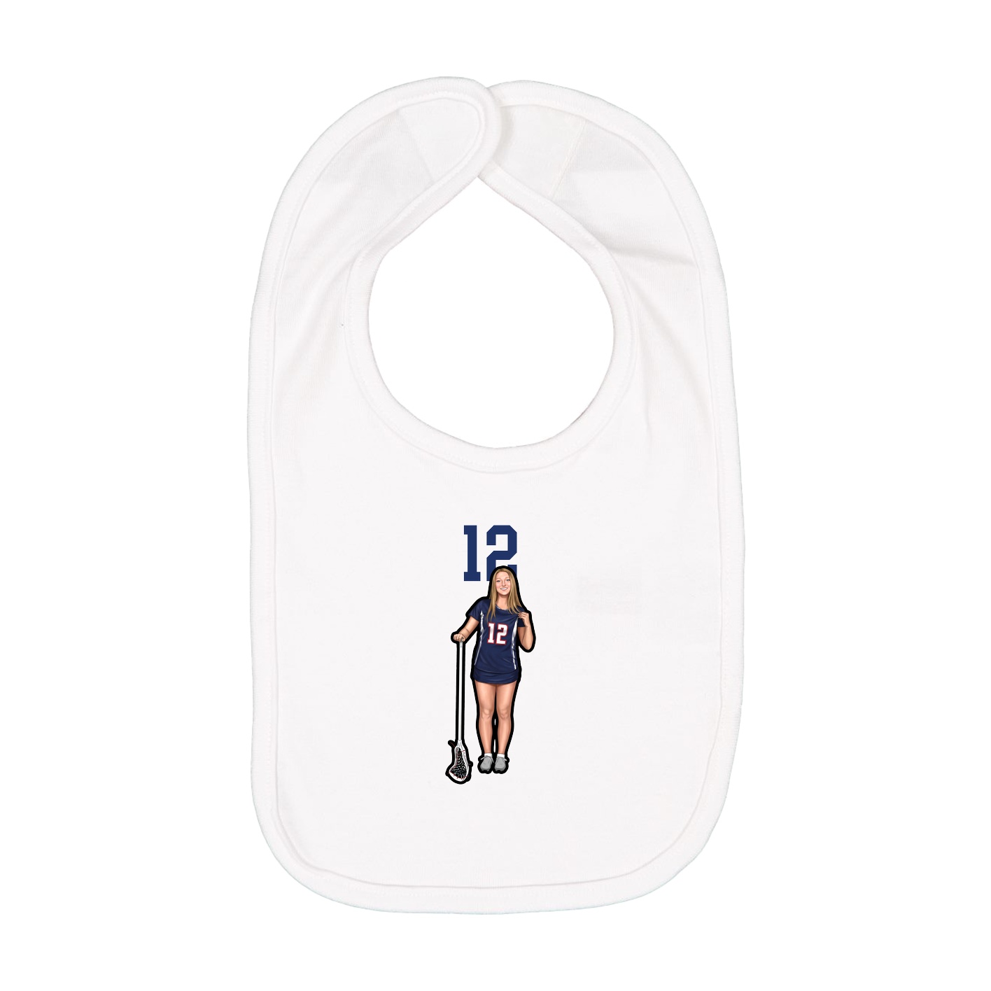 Infant Bib — Number Top in White