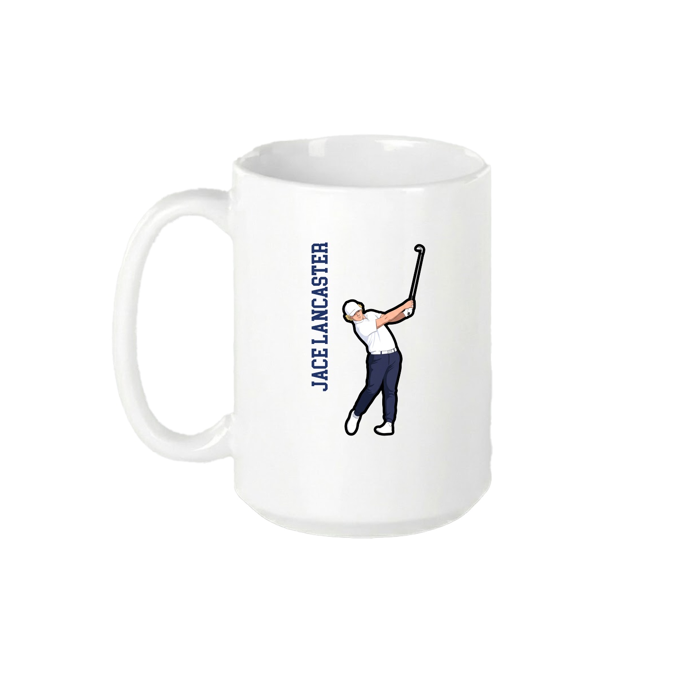 15oz Coffee Mug — Name Vertical in White