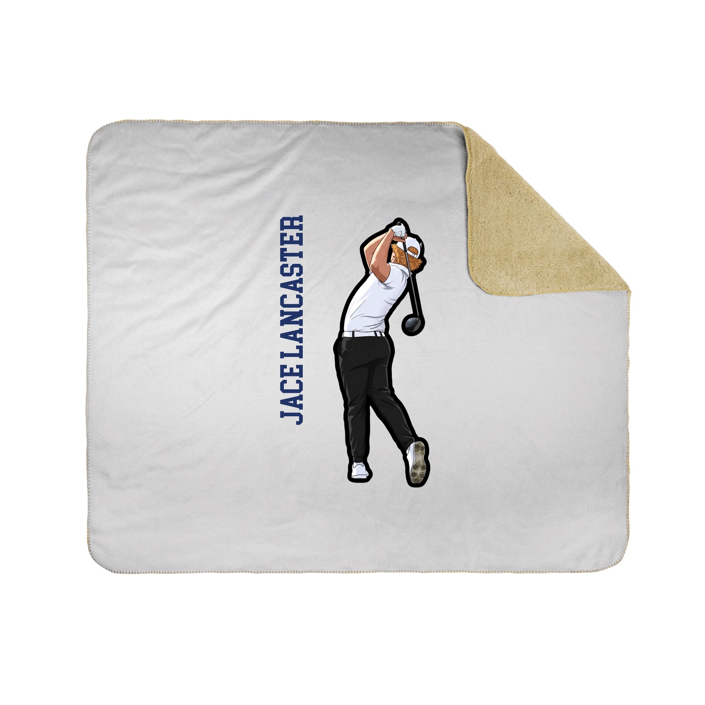 Throw Blanket — Name Vertical in White