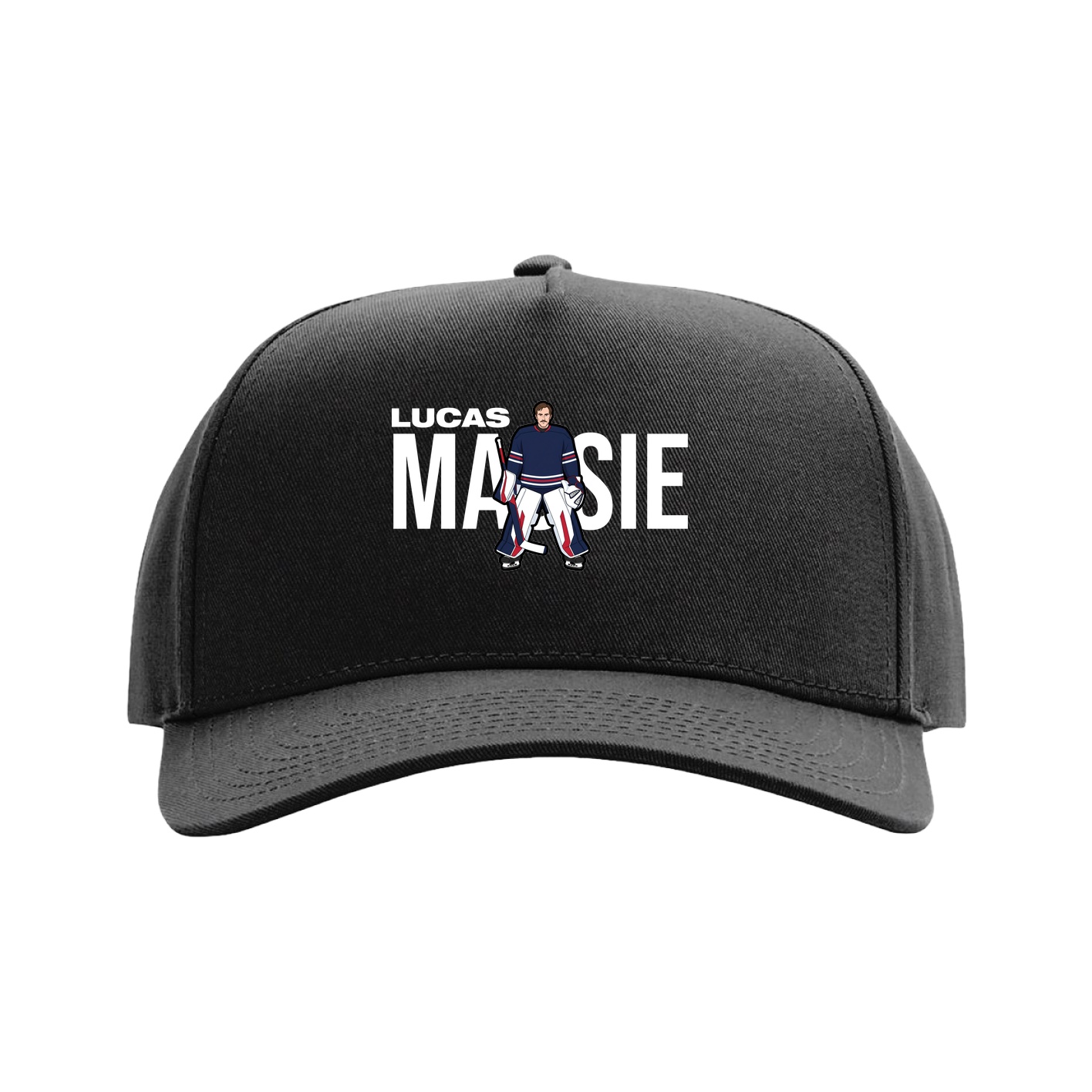 Full Fabric Five-Panel Champ Cap — Player Name in Black