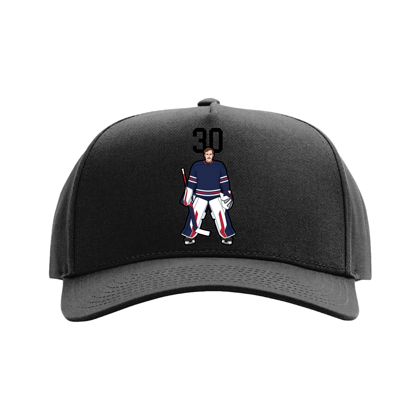 Full Fabric Five-Panel Champ Cap — Number Top in Black
