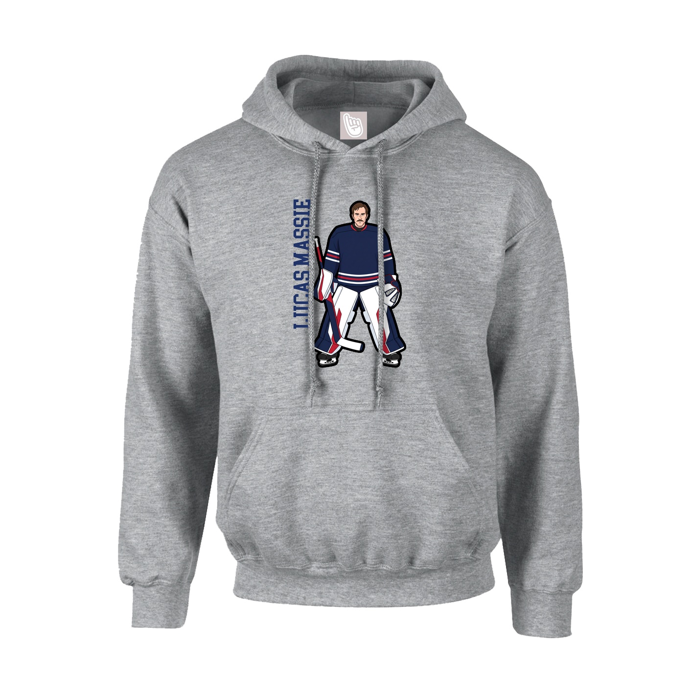 Hoodie — Name Vertical in Grey