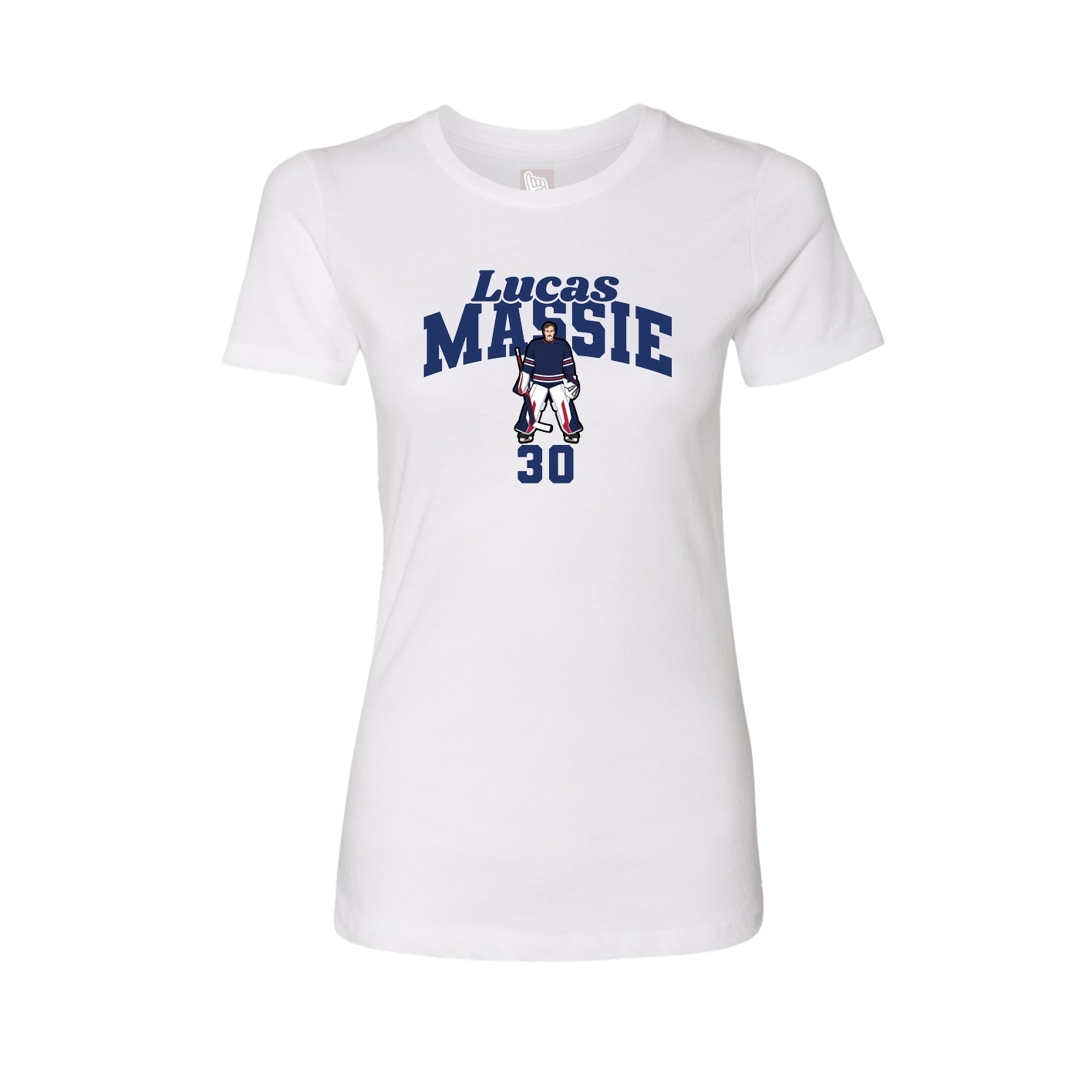 Fitted Women's Tee — Signature Arch in White