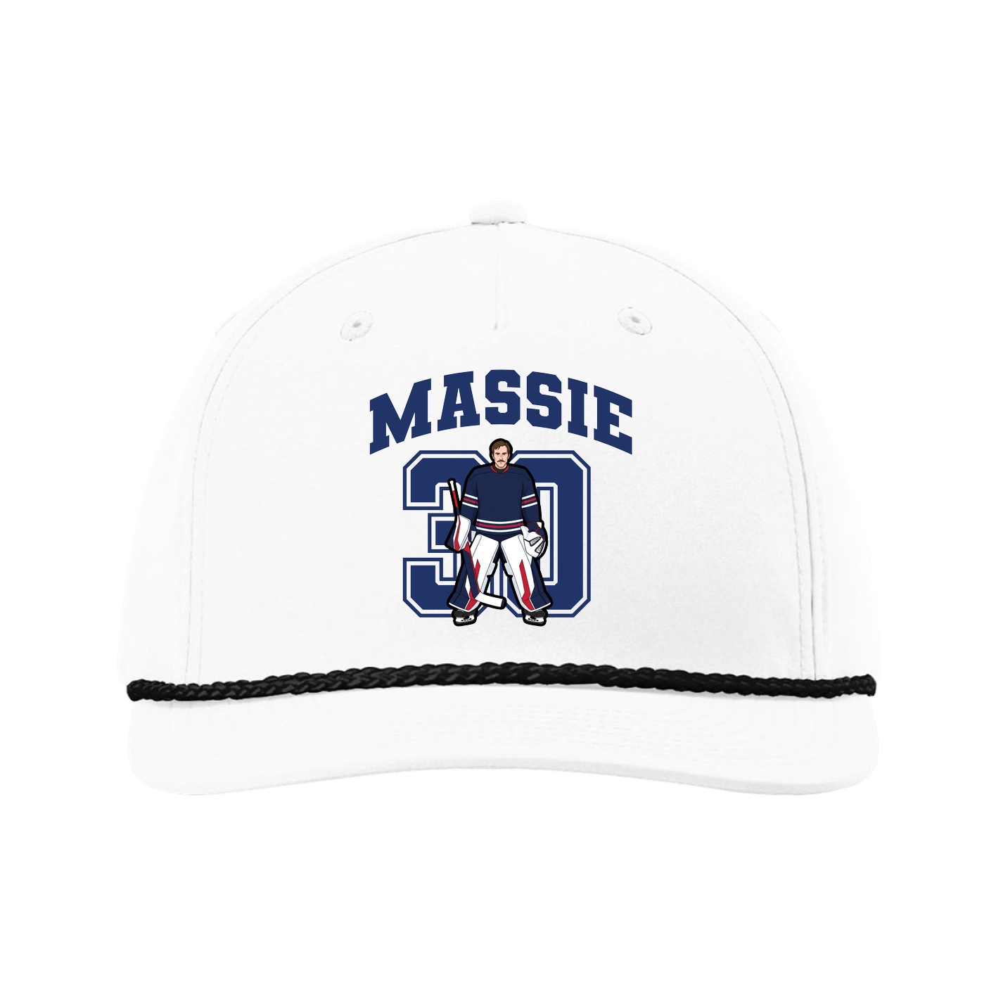 Five-Panel Classic Rope Cap — Number in White