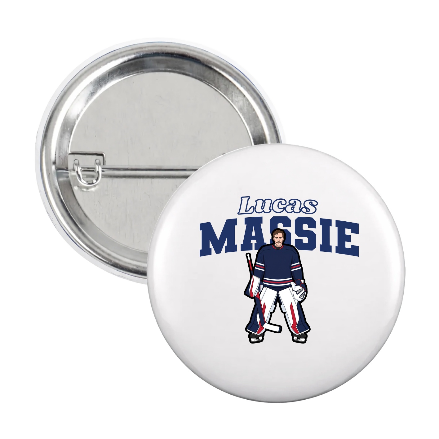 Game Day Button — Name Arch in White