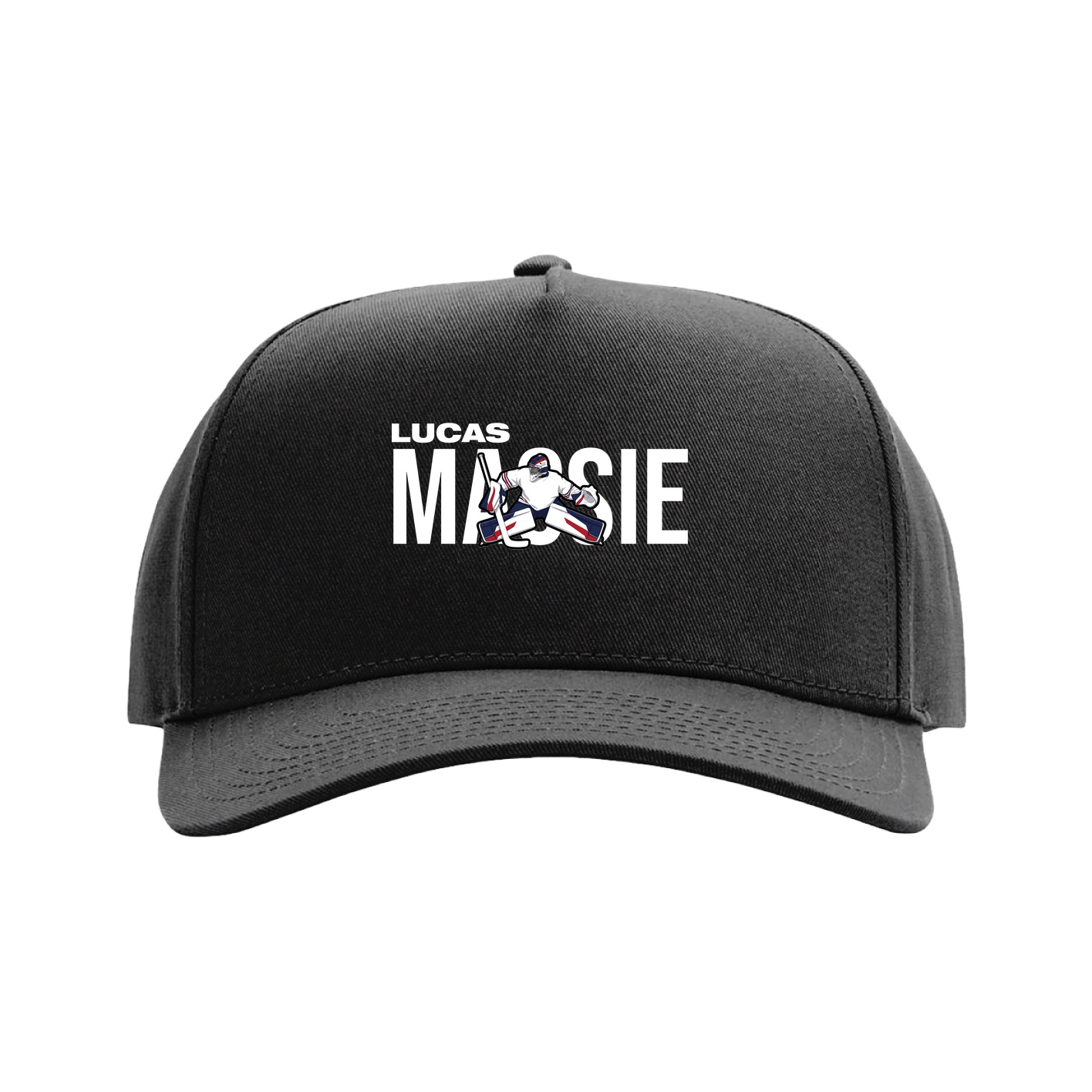 Full Fabric Five-Panel Champ Cap — Player Name in Black