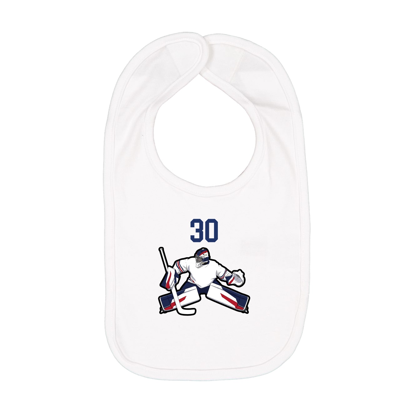 Infant Bib — Number Top in White