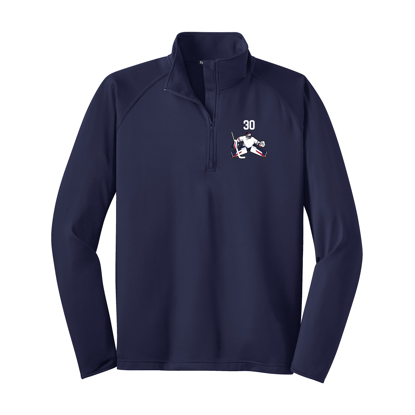 Q-Zip Pullover — Number Top in Navy
