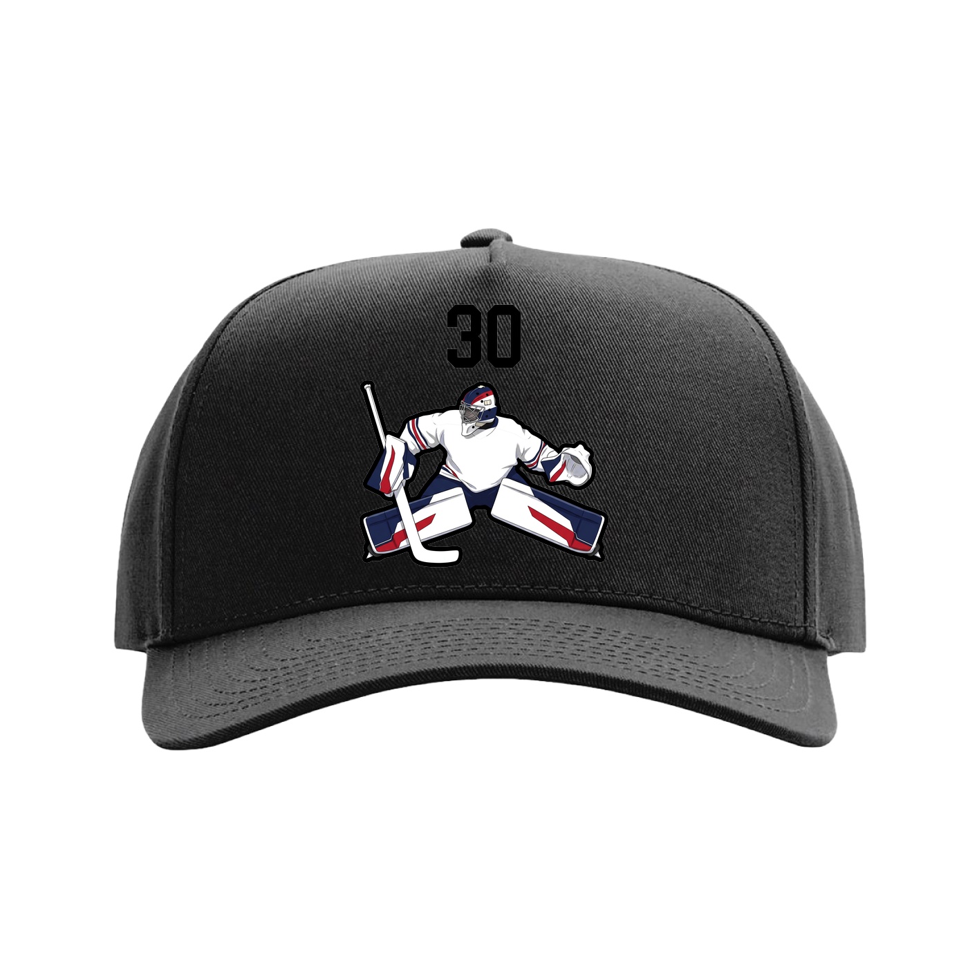 Full Fabric Five-Panel Champ Cap — Number Top in Black