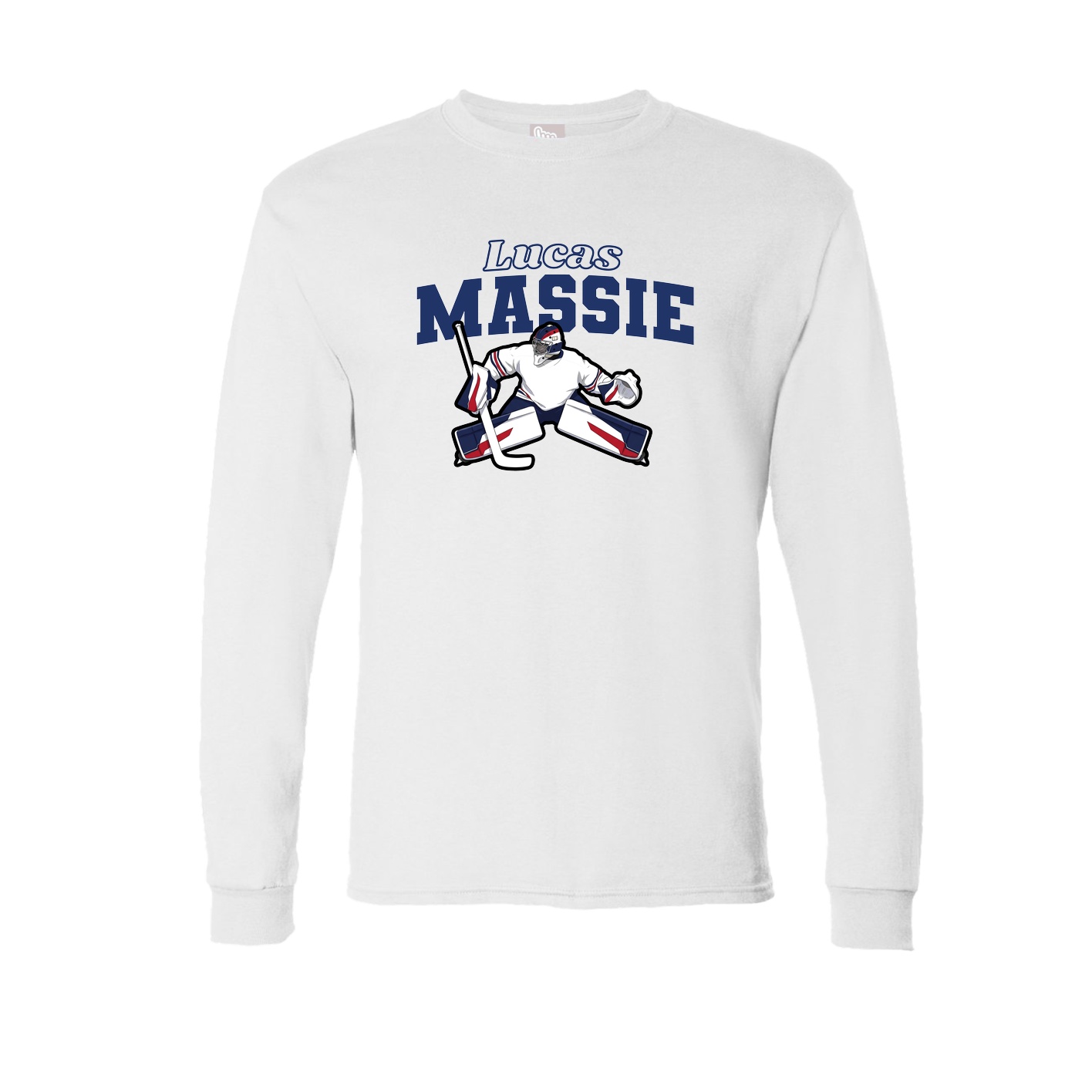 Long Sleeve Tee — Name Arch in White
