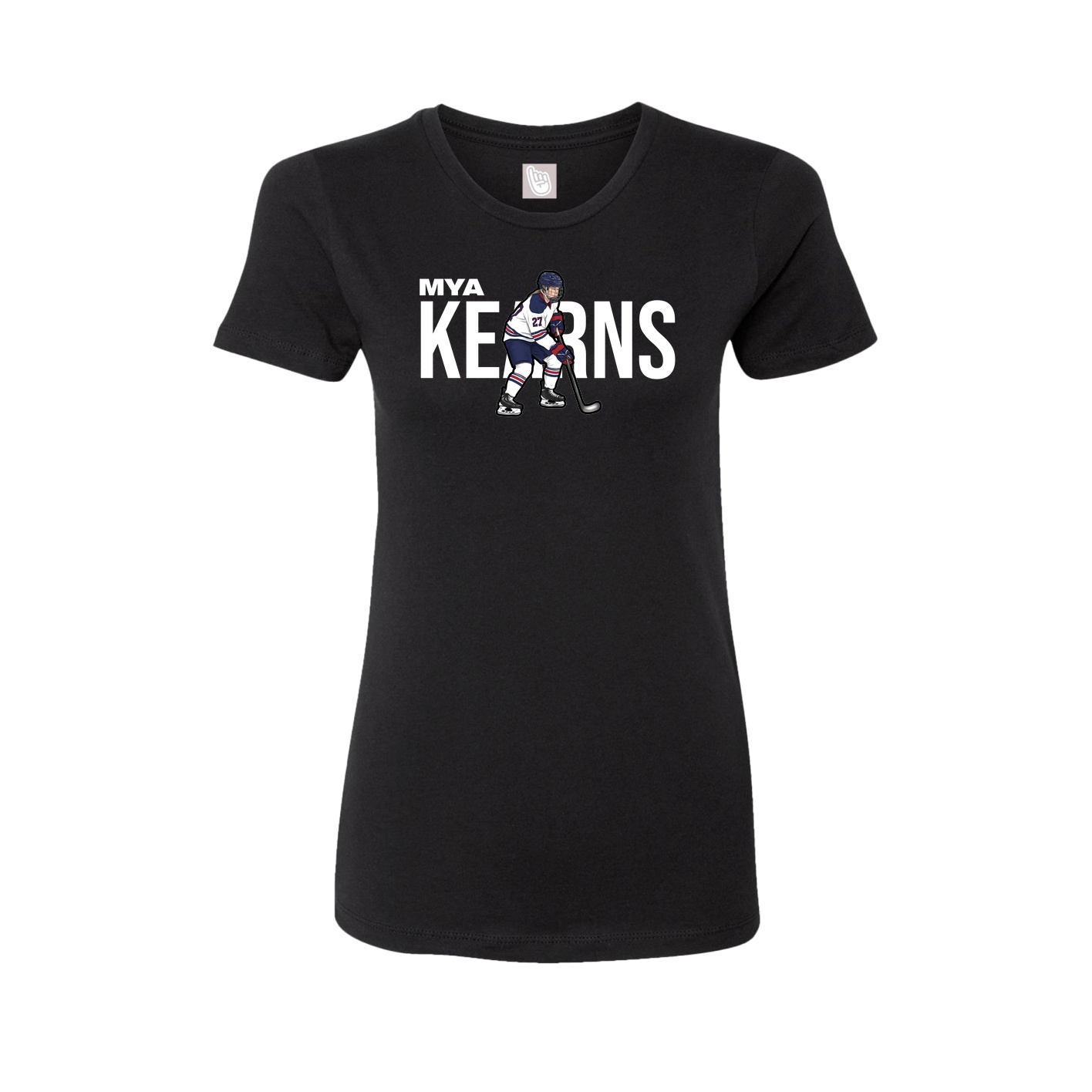 Fitted Women's Tee — Player Name in Black