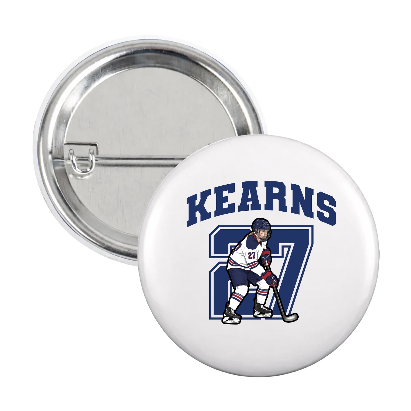 Game Day Button — Number in White